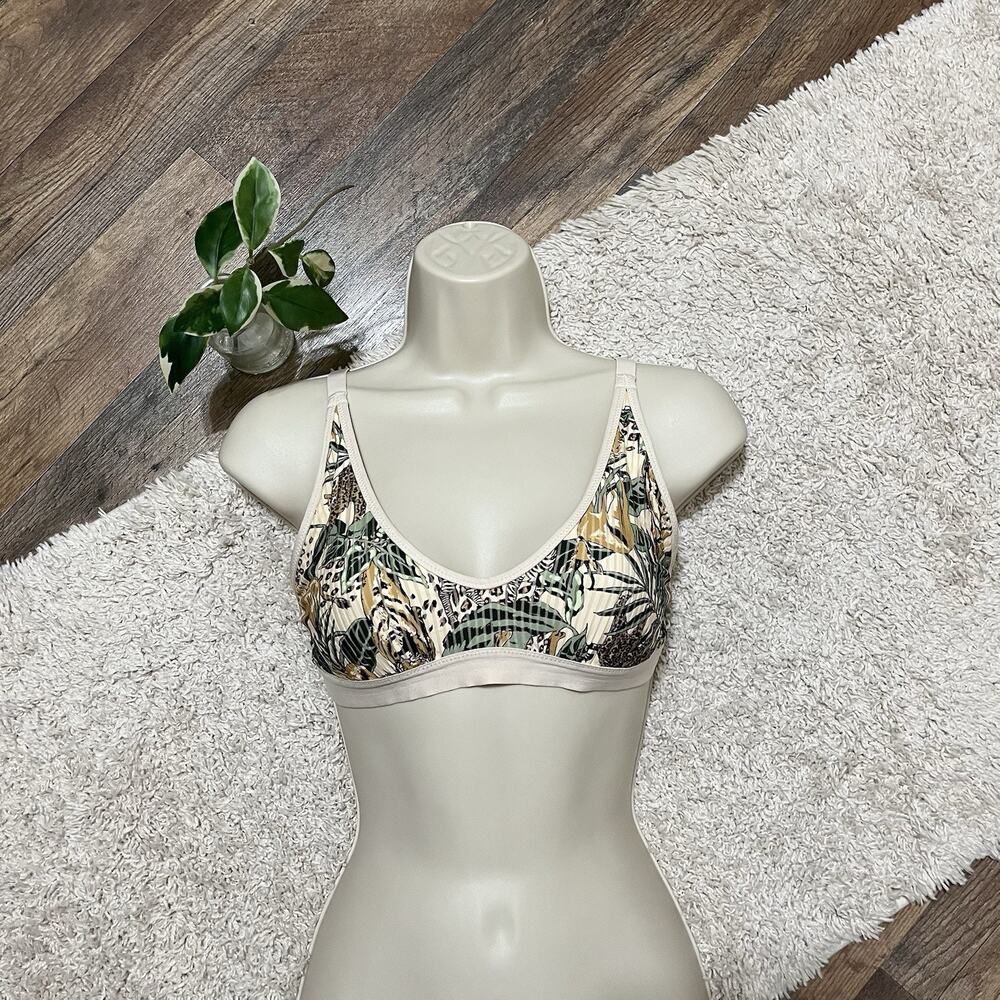 Aerie Size Medium Safari Jungle Print Triangle Mesh Scoop Bralette